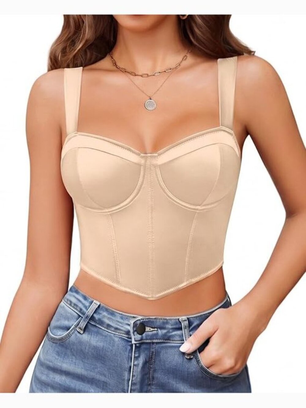 Corset-like Bustier Crop Top with Underwire Bralettes